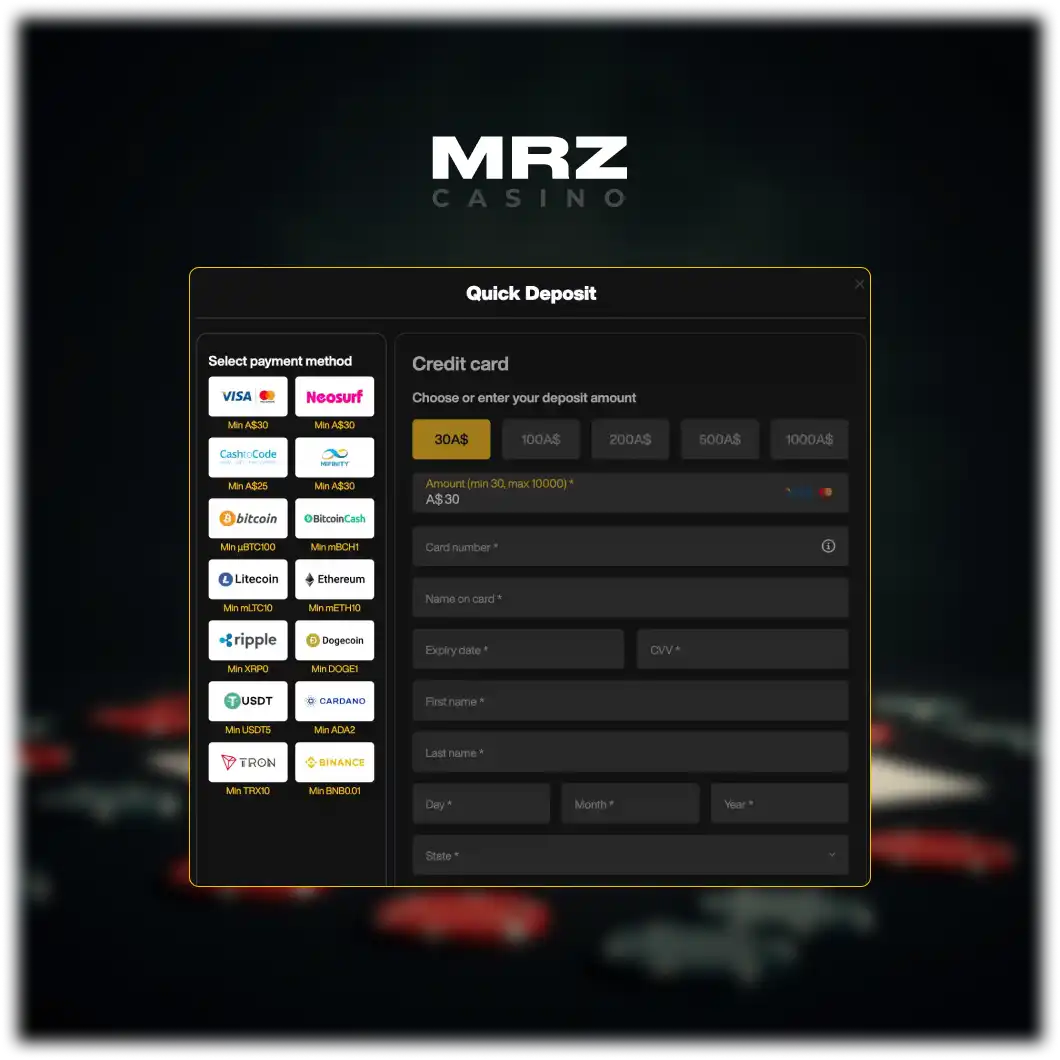 MrZ Casino Payments
